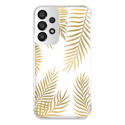 Gold Palm Leaf Pattern Phone Case for Galaxy A33