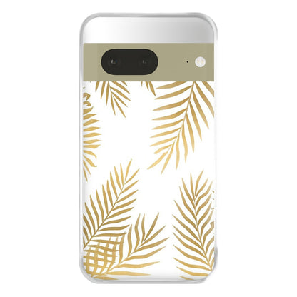 Gold Palm Leaf Pattern Phone Case for Google Pixel 7a