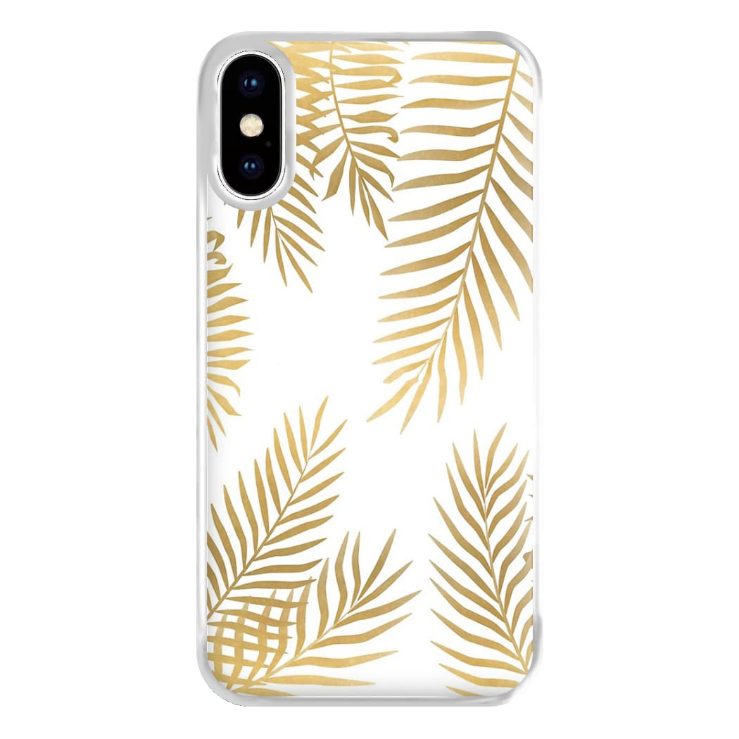 Gold Palm Leaf Pattern Phone Case for iPhone XS Max