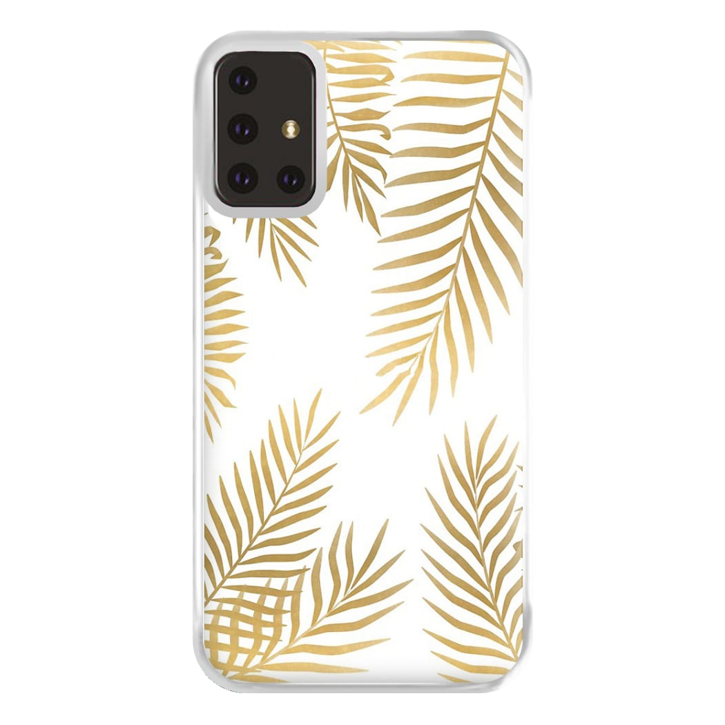 Gold Palm Leaf Pattern Phone Case for Galaxy A71