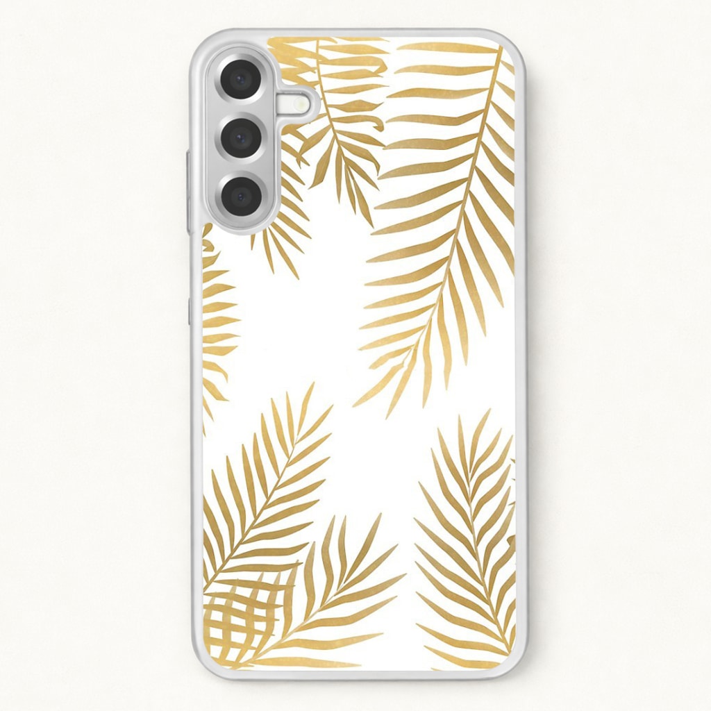 Gold Palm Leaf Pattern Phone Case