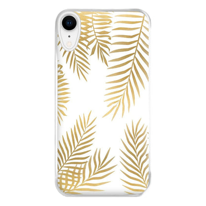 Gold Palm Leaf Pattern Phone Case for iPhone XR