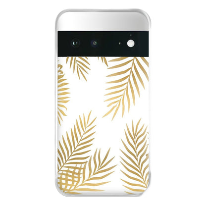 Gold Palm Leaf Pattern Phone Case for Google Pixel 6a