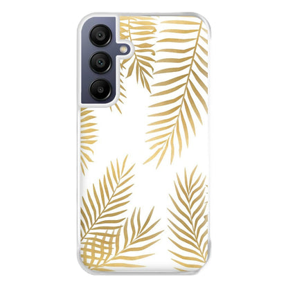 Gold Palm Leaf Pattern Phone Case for Galaxy A16