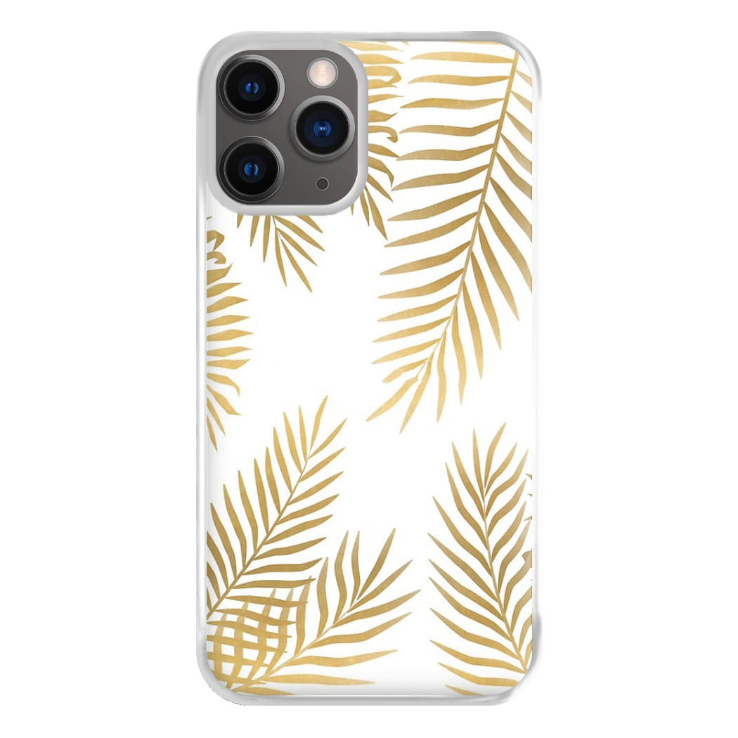 Gold Palm Leaf Pattern Phone Case for iPhone 12 Pro Max