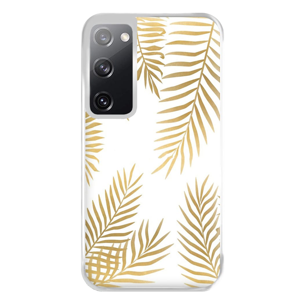 Gold Palm Leaf Pattern Phone Case for Galaxy S20