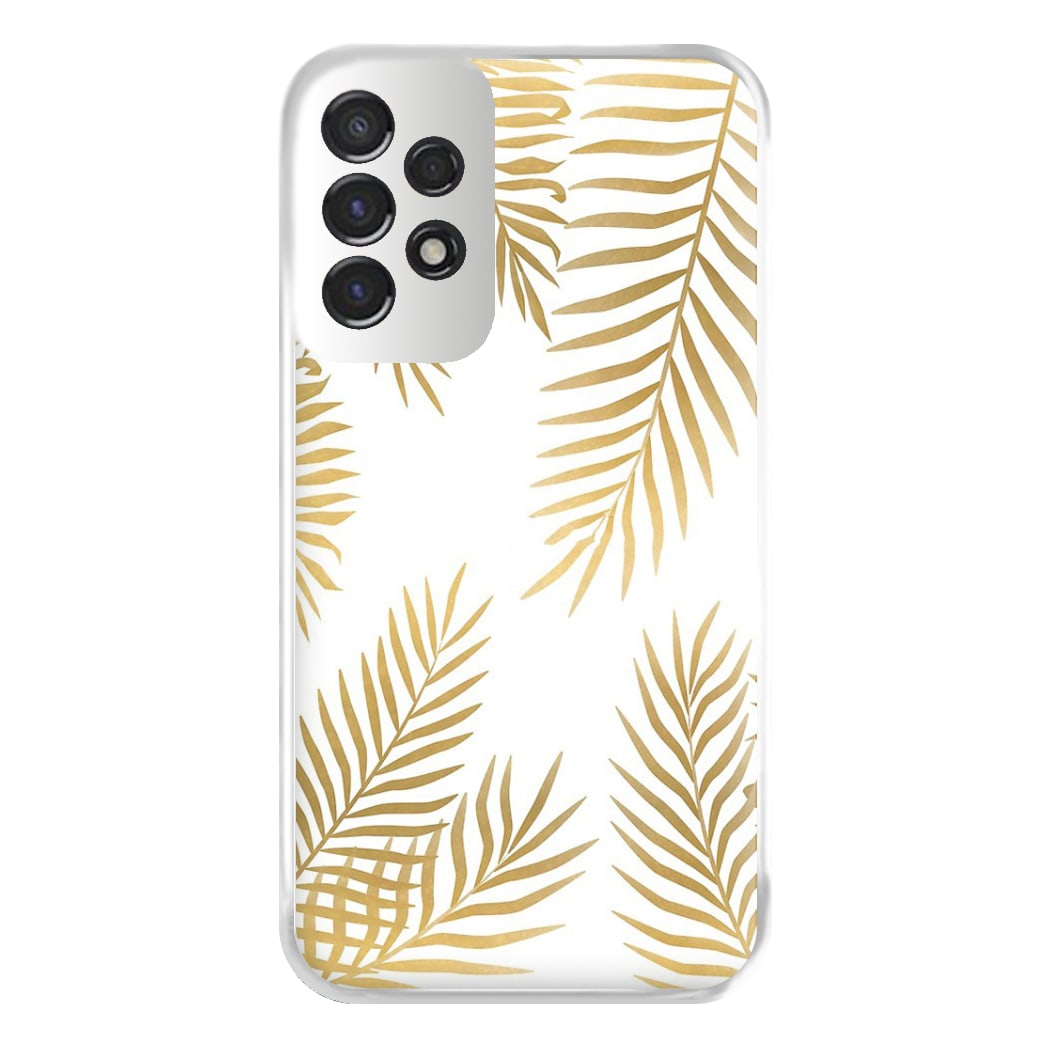 Gold Palm Leaf Pattern Phone Case for Galaxy A53