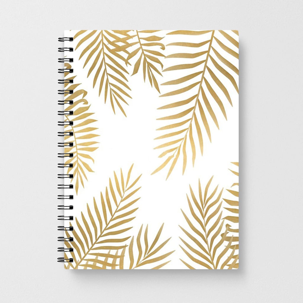 Gold Palm Leaf Pattern Notebook