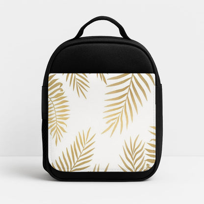 Gold Palm Leaf Pattern Insulated Lunchbox