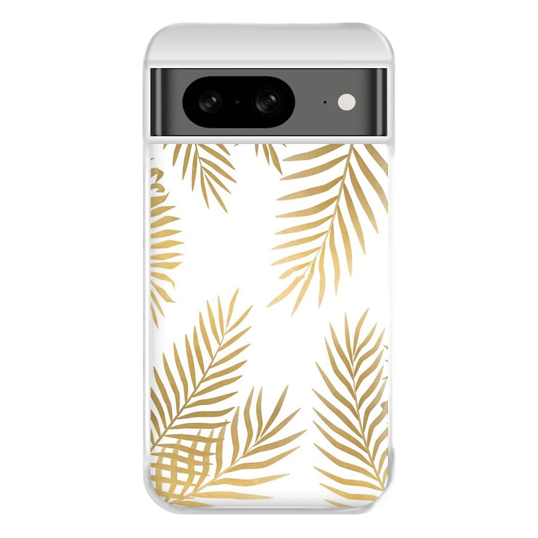 Gold Palm Leaf Pattern Phone Case for Google Pixel 8