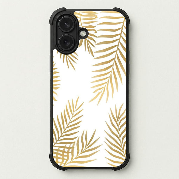 Gold Palm Leaf Pattern Phone Case — Bumper case