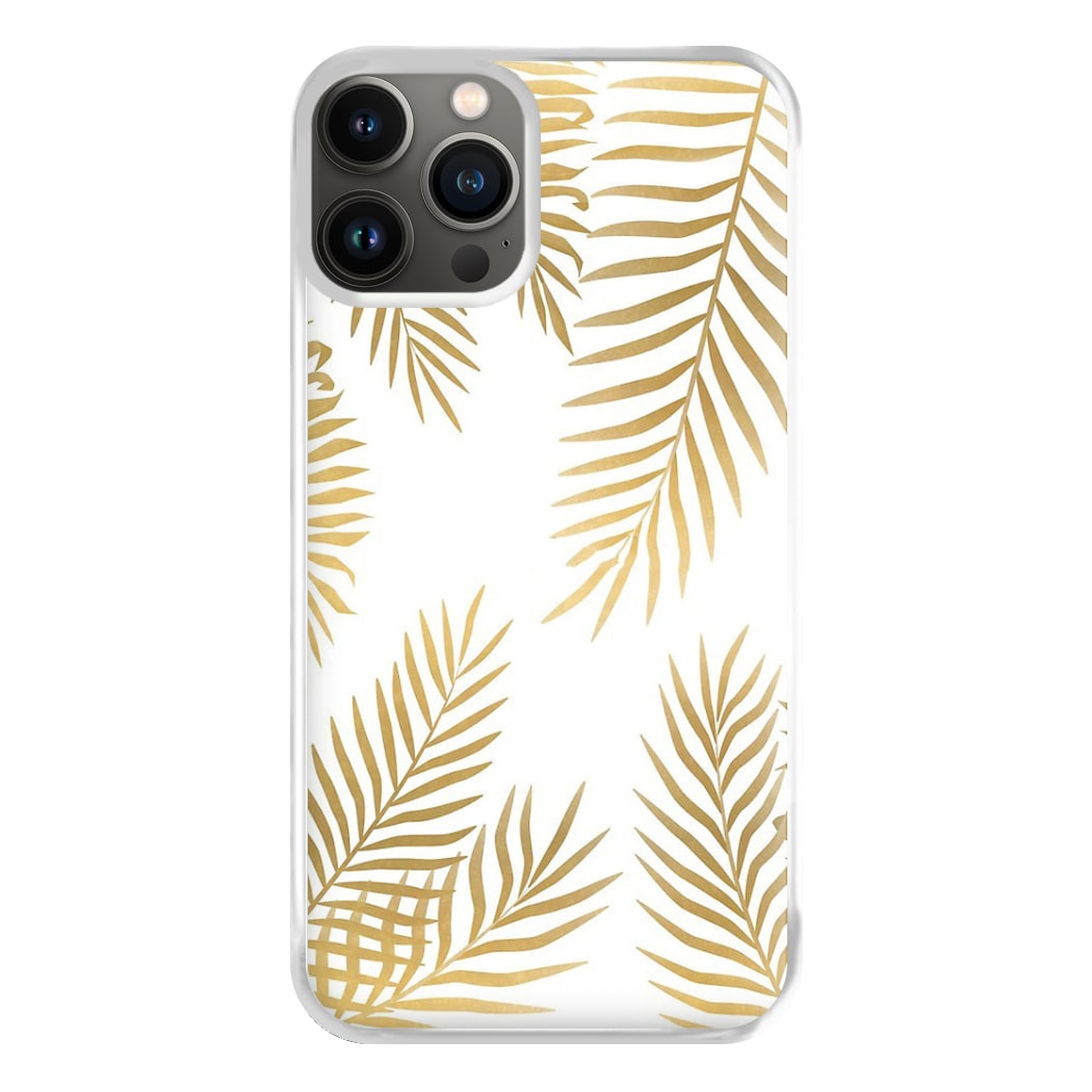 Gold Palm Leaf Pattern Phone Case for iPhone 11 Pro Max