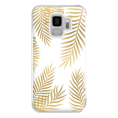 Gold Palm Leaf Pattern Phone Case for Galaxy S9 Plus