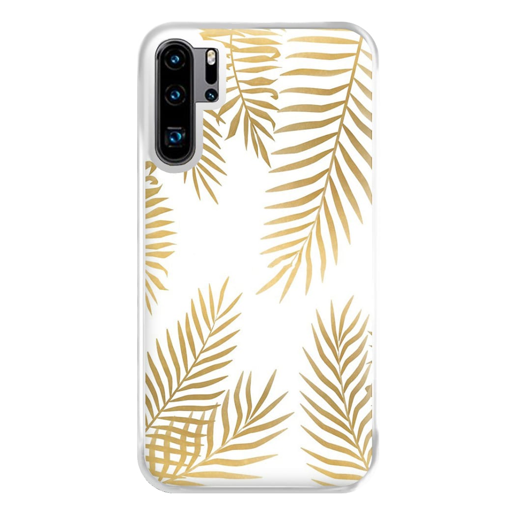 Gold Palm Leaf Pattern Phone Case for Huawei P30 Pro