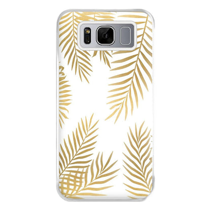 Gold Palm Leaf Pattern Phone Case for Galaxy S8 Plus