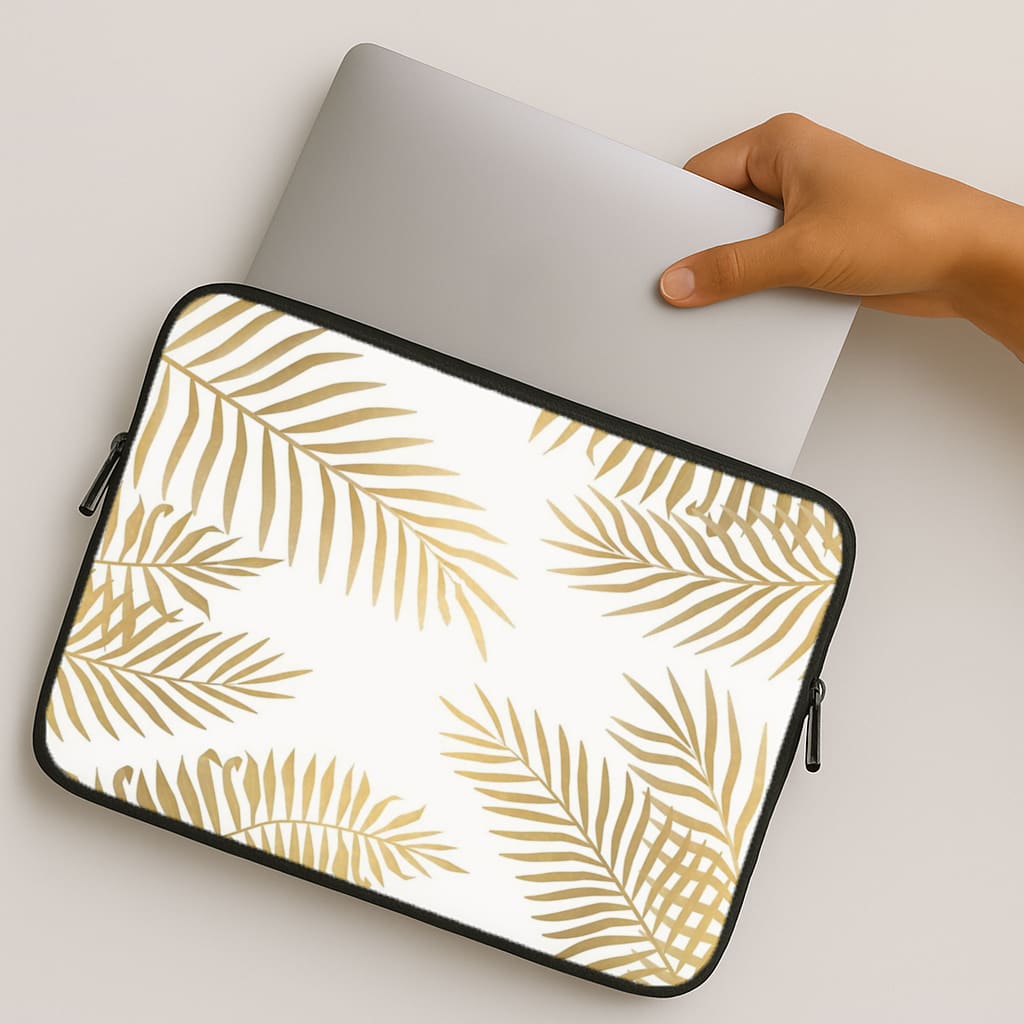 Gold Palm Leaf Pattern MacBook Case