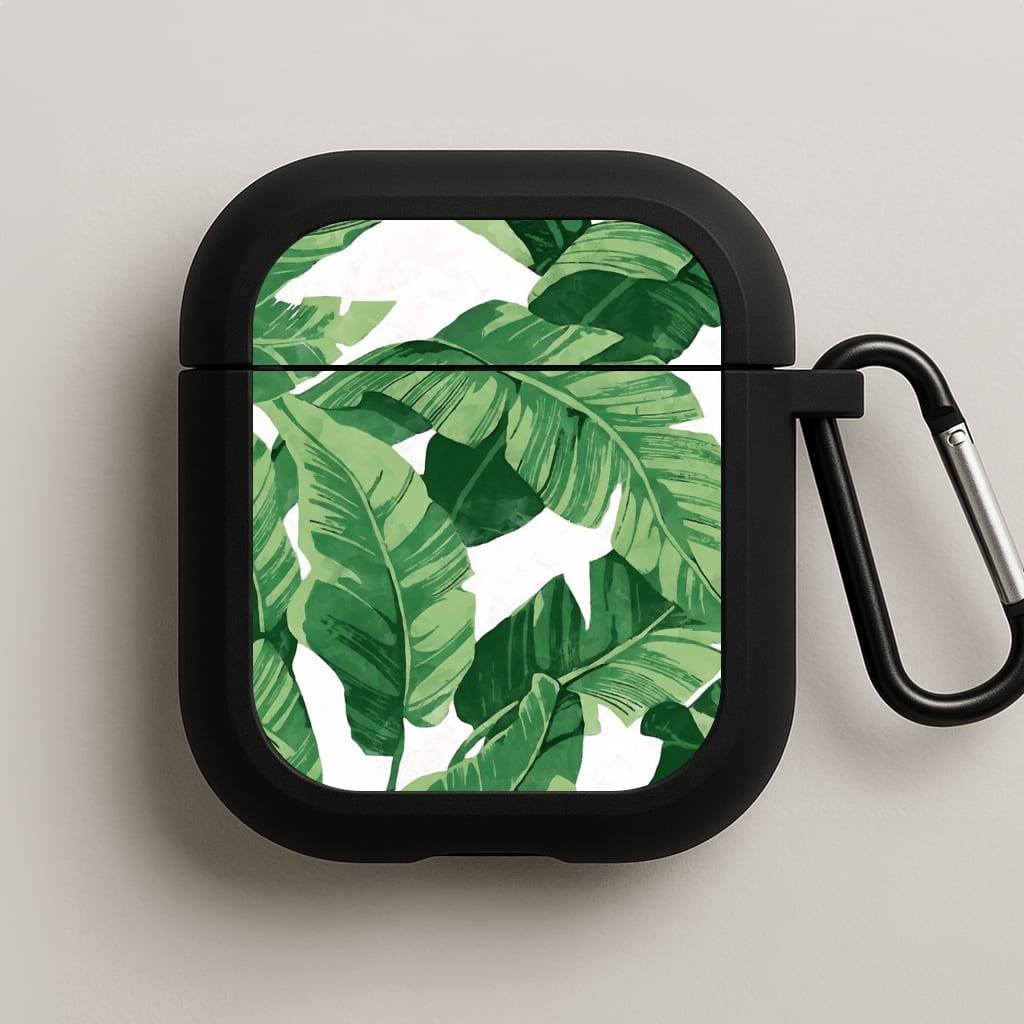 Tropical Banana Leaf Pattern AirPods Case