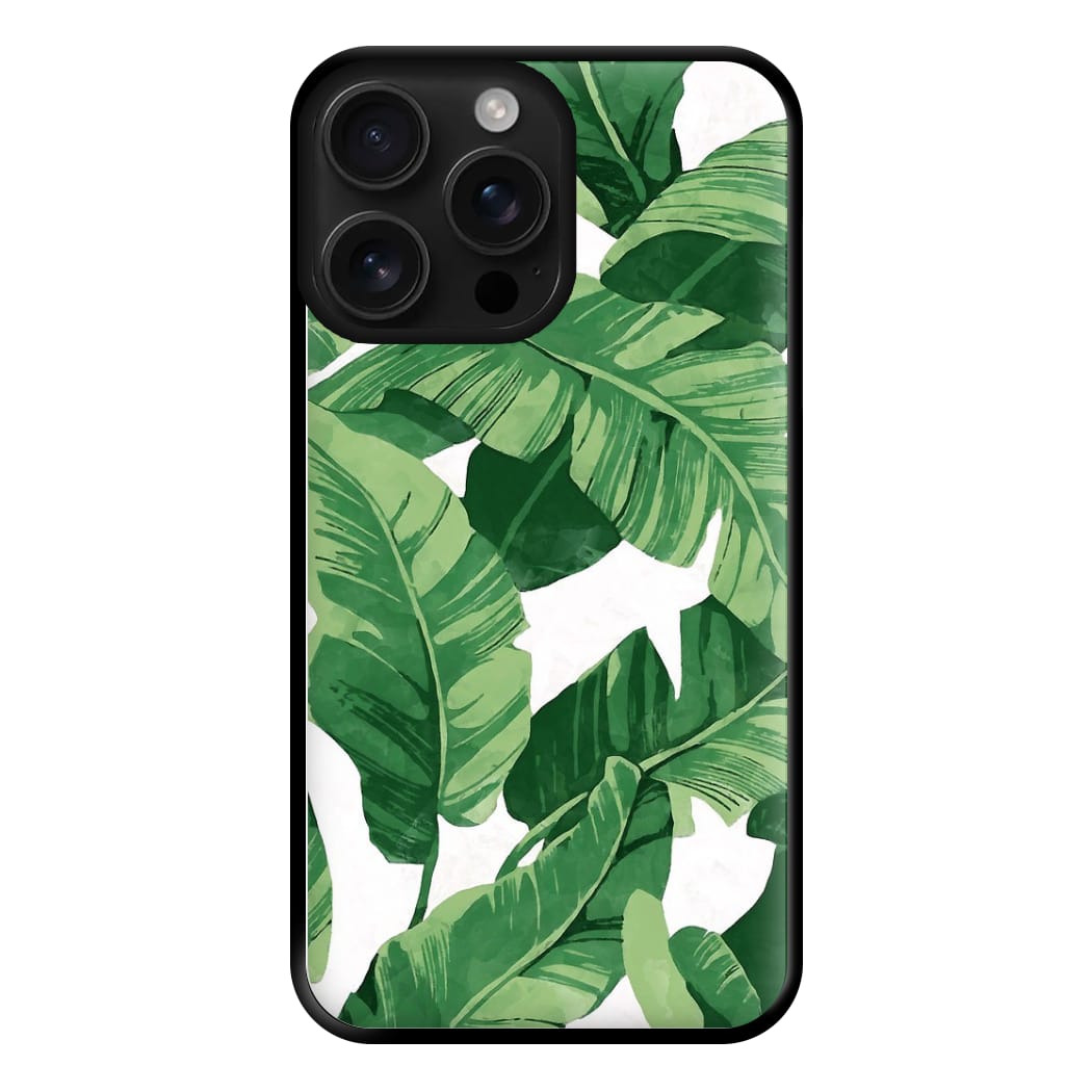 Tropical Banana Leaf Pattern Phone Case for iPhone 16 Pro Max