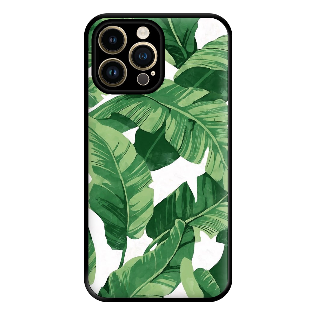 Tropical Banana Leaf Pattern Phone Case for iPhone 14 Pro Max