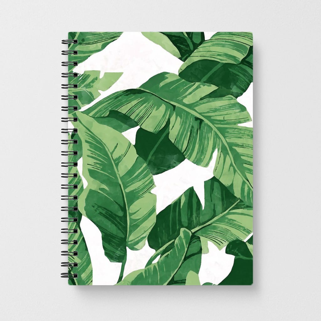 Tropical Banana Leaf Pattern Notebook