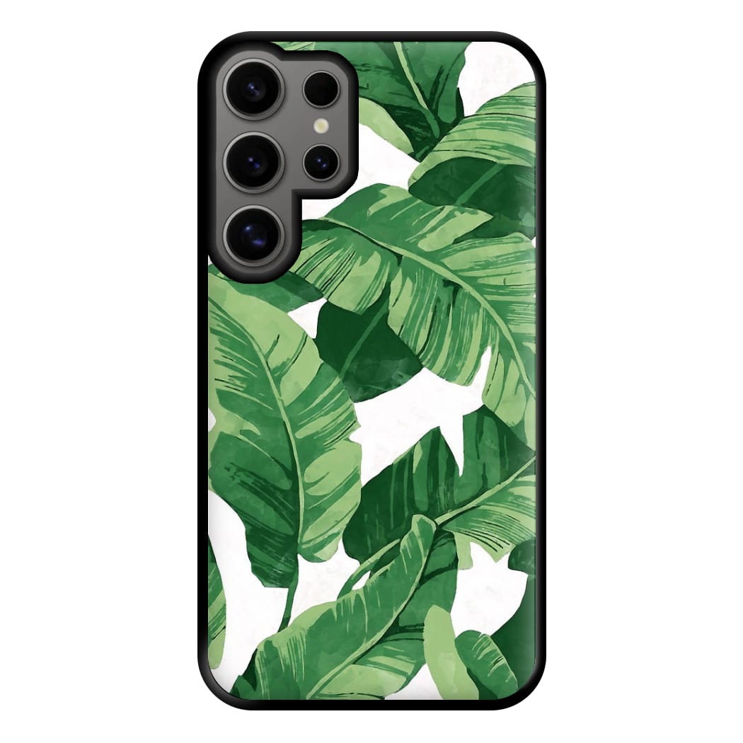 Tropical Banana Leaf Pattern Phone Case for Galaxy S24 Ultra