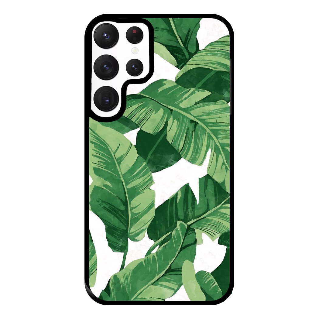 Tropical Banana Leaf Pattern Phone Case for Galaxy S22 Ultra