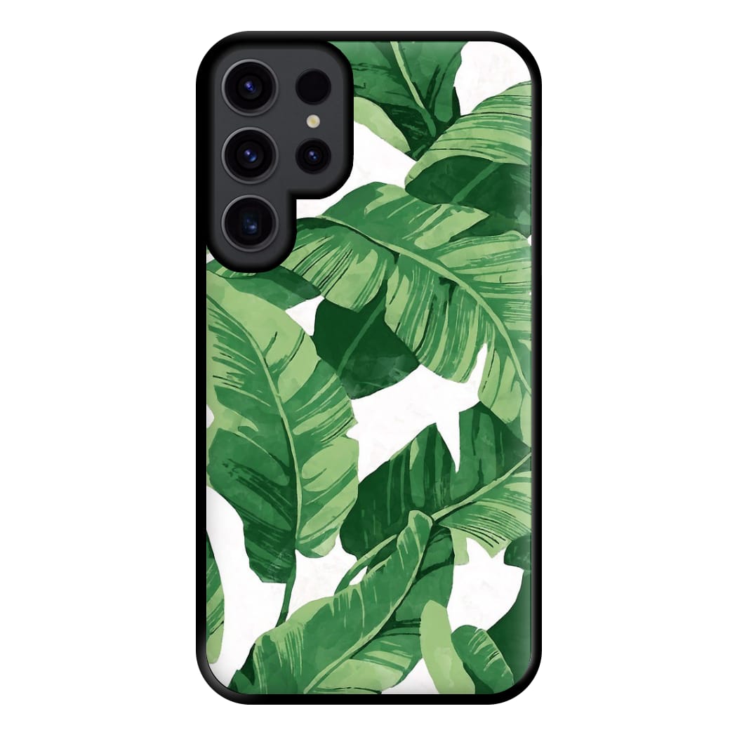 Tropical Banana Leaf Pattern Phone Case for Galaxy S23 Ultra