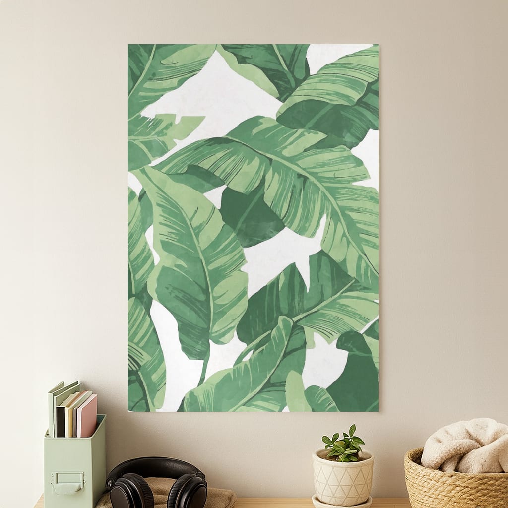 Tropical Banana Leaf Pattern Poster
