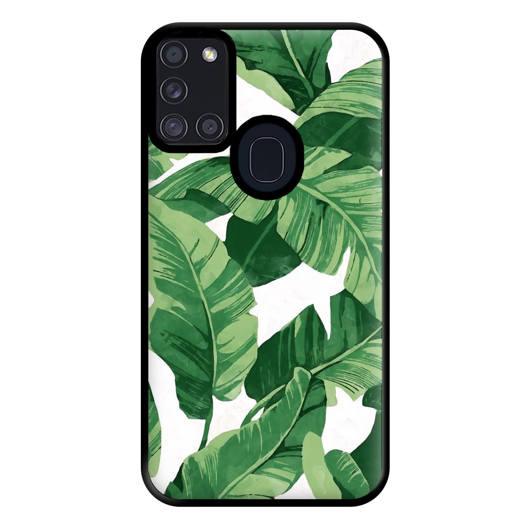 Tropical Banana Leaf Pattern Phone Case for Galaxy A21s