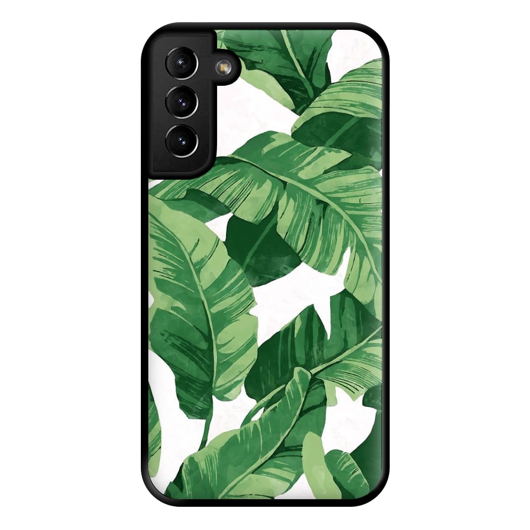 Tropical Banana Leaf Pattern Phone Case for Galaxy S21 Plus