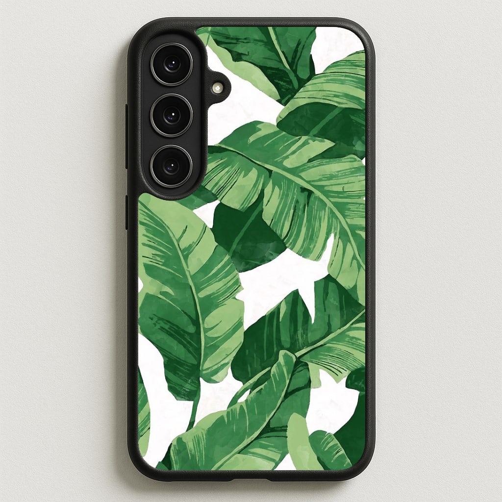 Tropical Banana Leaf Pattern Phone Case for Galaxy S25FE