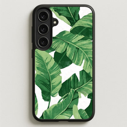 Tropical Banana Leaf Pattern Phone Case for Galaxy S25FE