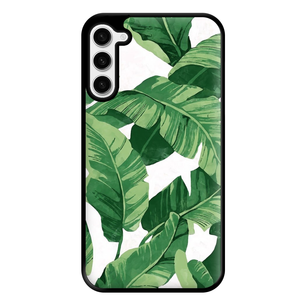 Tropical Banana Leaf Pattern Phone Case for Galaxy S23 Plus