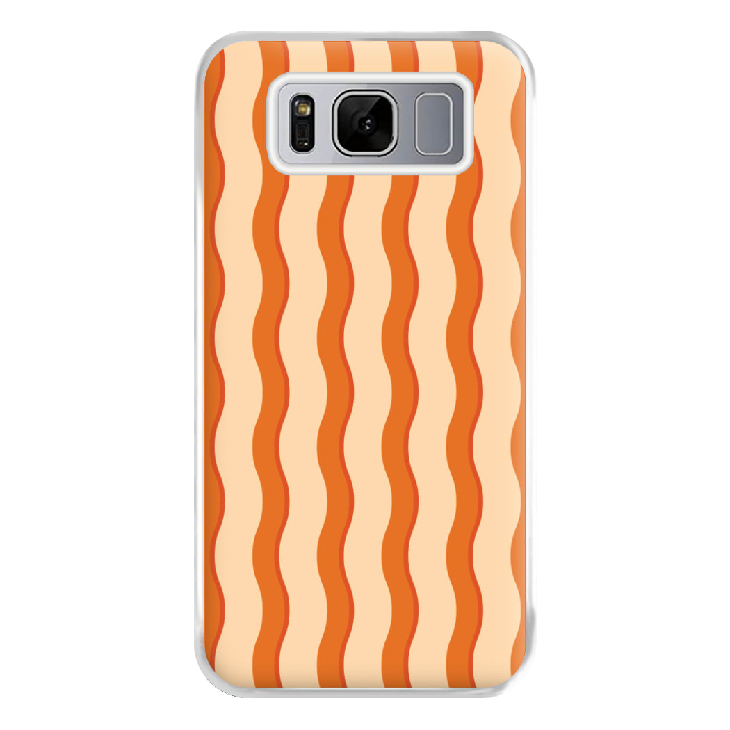 Orange Wavy Stripes Pattern Phone Case for Galaxy S8 Plus