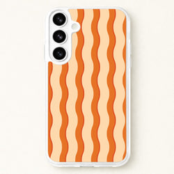 Orange Wavy Stripes Pattern Phone Case for Galaxy S26 Plus