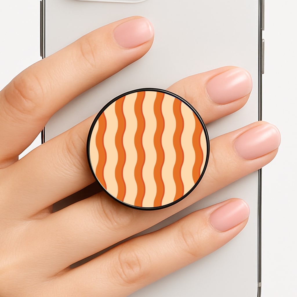 Orange Wavy Stripes Pattern Phone Grip