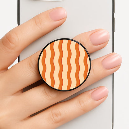 Orange Wavy Stripes Pattern Phone Grip