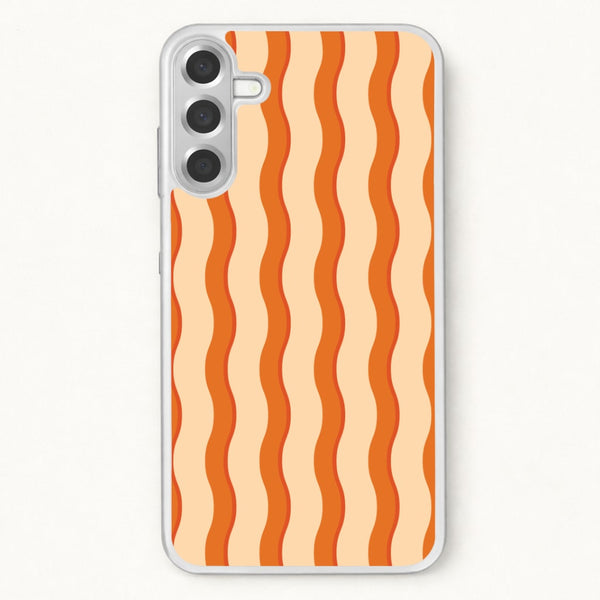 Orange Wavy Stripes Pattern Phone Case for Galaxy A57