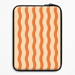Orange Wavy Stripes Pattern Universal Laptop Sleeve