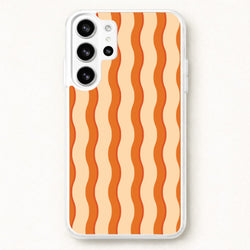 Orange Wavy Stripes Pattern Phone Case for Galaxy S26 Ultra