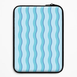 Blue Wavy Stripes Pattern Universal Laptop Sleeve