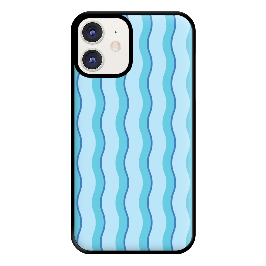 Blue Wavy Stripes Pattern Phone Case for iPhone 11