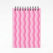 Pink Wavy Stripes Pattern Notebook 4