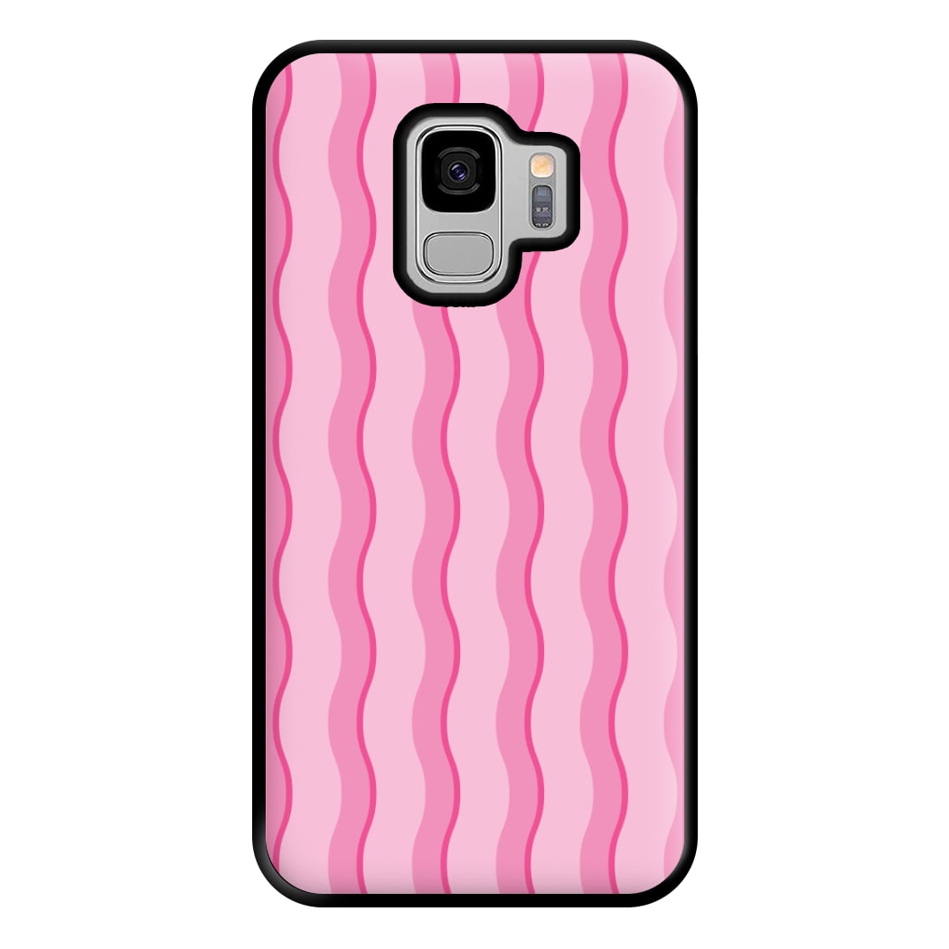 Pink Wavy Stripes Pattern Phone Case for Galaxy S9 Plus