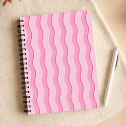 Pink Wavy Stripes Pattern Notepad