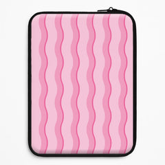 Pink Wavy Stripes Pattern Laptop Sleeve
