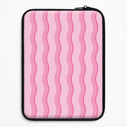 Pink Wavy Stripes Pattern Universal Laptop Sleeve