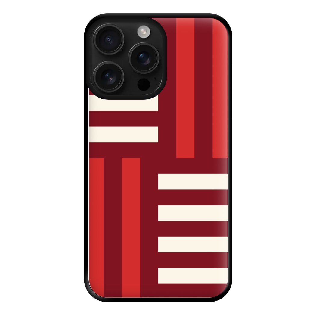 Red And White Geometric Stripes Phone Case