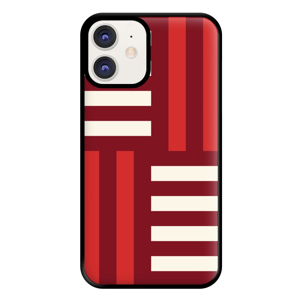 Red And White Geometric Stripes Phone Case for iPhone 11