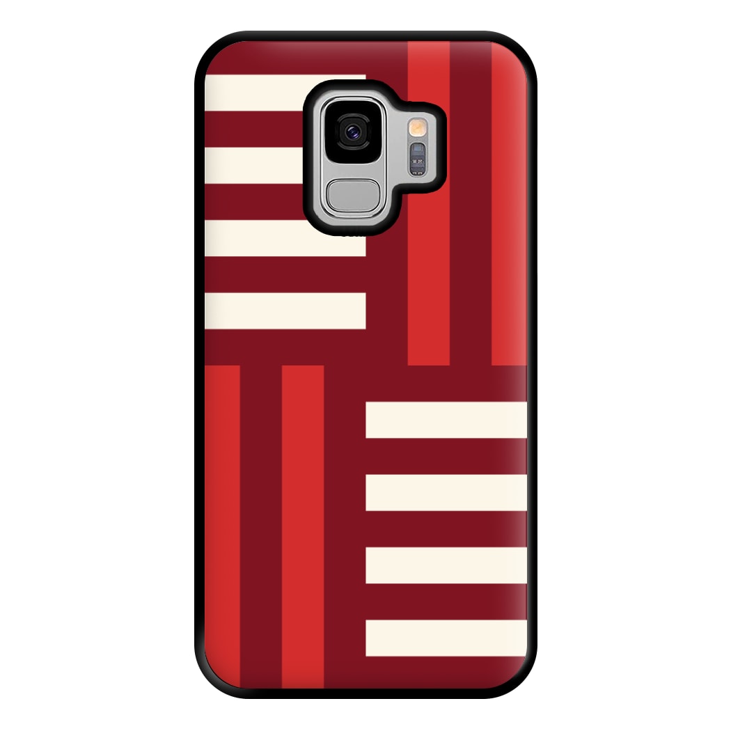 Red And White Geometric Stripes Phone Case for Galaxy S9 Plus